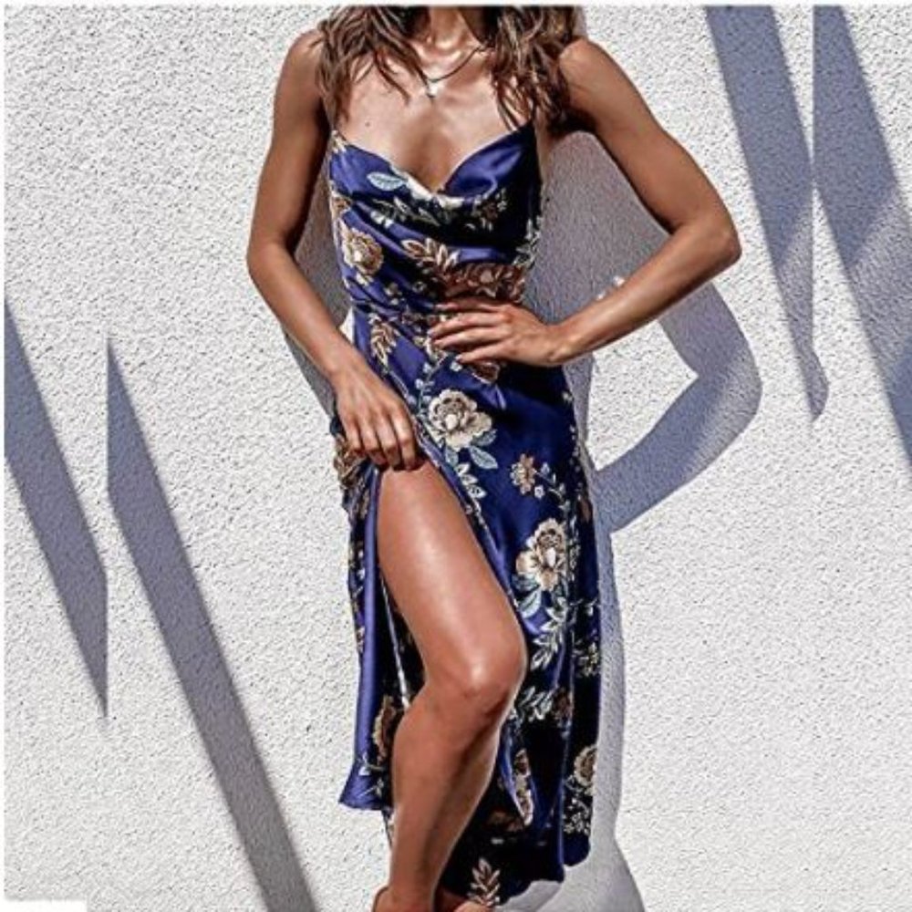 Amazon NWT Cowl Neck Fall Slip Dress- Size Small